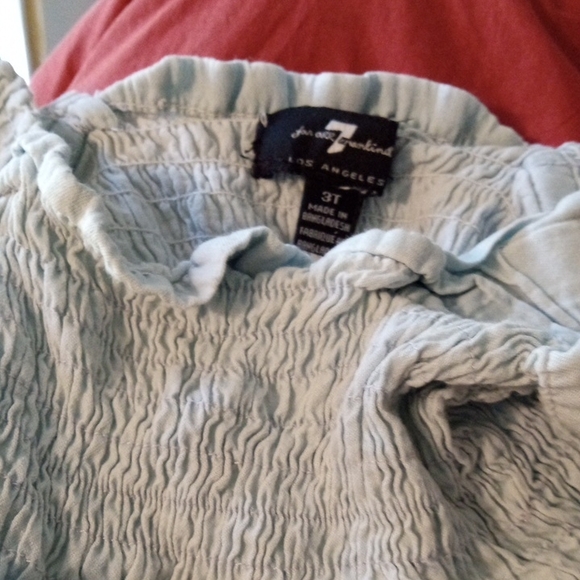 7 For All Mankind Soft Blue Textured Pants - Picture 1 of 7